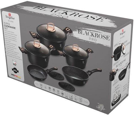 Berlinger Haus Black Rose Collection Комплект Съдове За Готвене От Алуминий С Незалепващо Покритие 5 Части