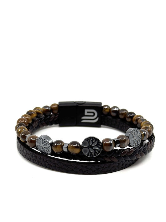 Legend Accessories Men's Leather Bracelet 21cm