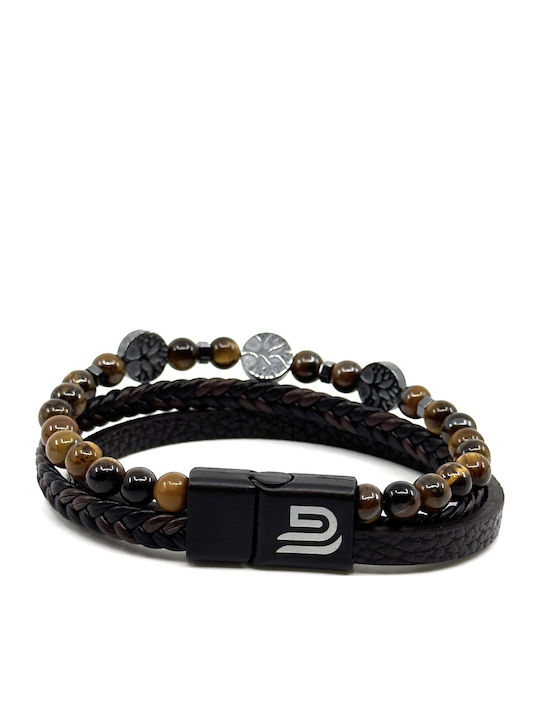 Legend Accessories Men's Leather Bracelet 21cm