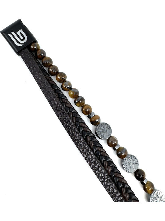 Legend Accessories Men's Leather Bracelet 21cm
