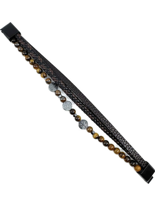 Legend Accessories Men's Leather Bracelet 21cm