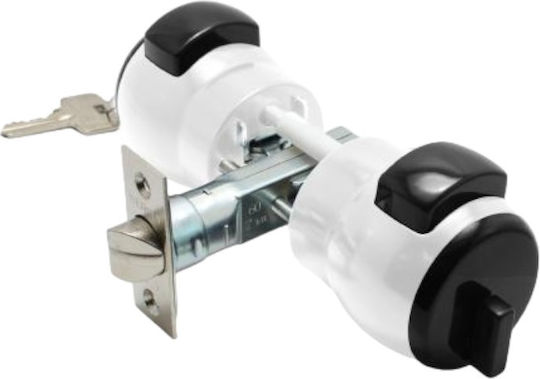 Meroni Serrature Meroni Nova Knob Lock Gray with Button & Key Hotel Use