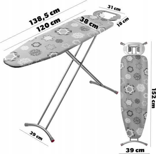 Kadax Kadax Foldable Ironing Board for Steam Iron 120x38cm