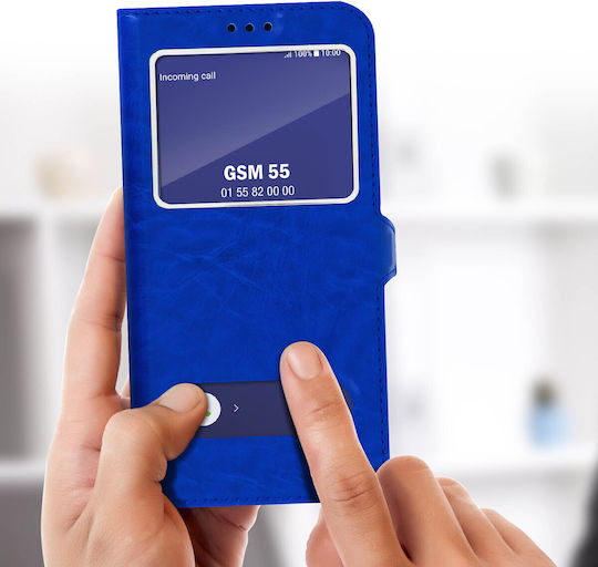 Samsung Galaxy A6 Hülle Dual Window Video Stand Blau