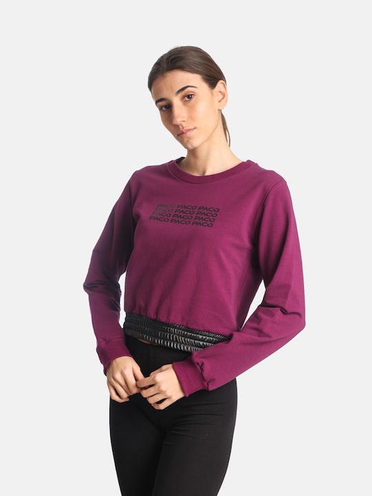 Paco & Co Women's Cropped Sweatshirt Mauve