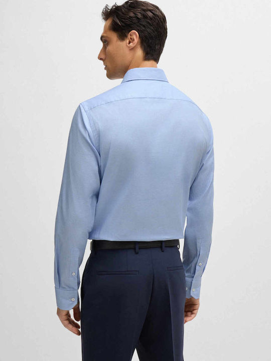 Hugo Boss Men's Shirt Long Sleeve Cotton Light Blue