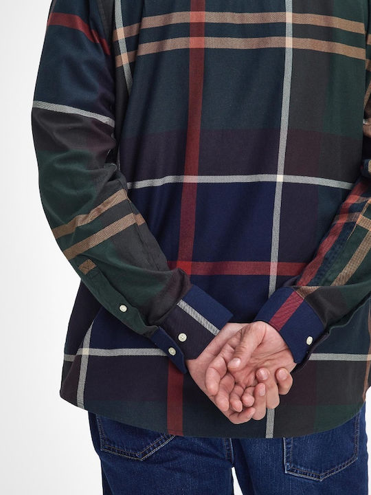 Bearpark Long-sleeved Cotton Shirt Checked Dark Blue