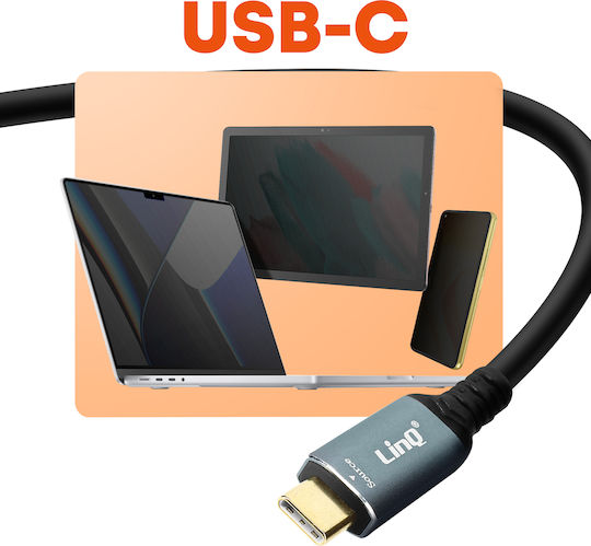LinQ Cablu Video USB-C Masculin - DVI-D Gri 1.8m TPC-DV24
