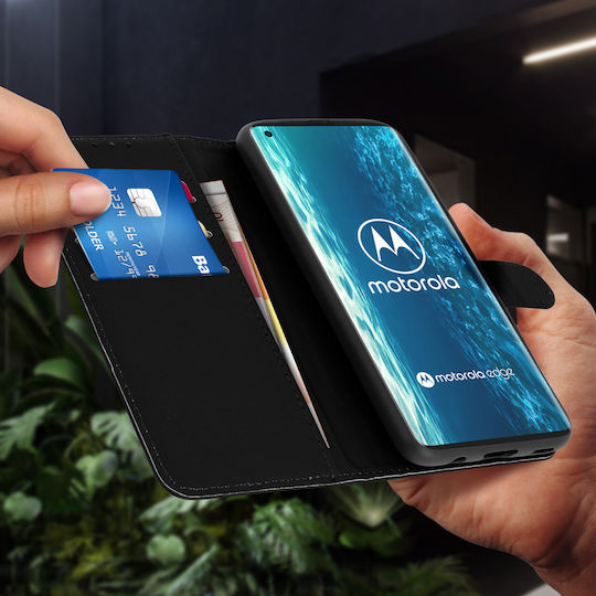 Husă tip portofel Sony Xperia 10 IV cu suport video, neagră
