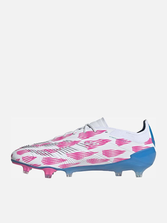 adidas Predator Elite Ποδοσφαιρικά Παπούτσια με Τάπες FG Cloud White / Solar Blue / Solar Pink