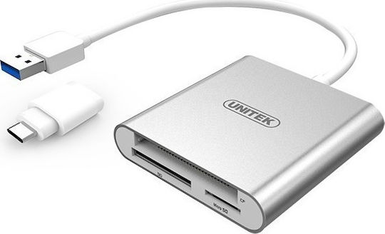 Unitek USB3.0 SDXC+CF Card Reader USB 3.0 for /S/D/ / / /C/o/m/p/a/c/t/F/l/a/s/h/ / / Silver