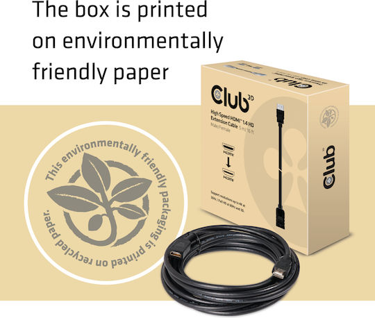 Club3D HDMI 1.4 High Speed 1080p 120Hz Cable HDMI Male - HDMI Female 5m Black