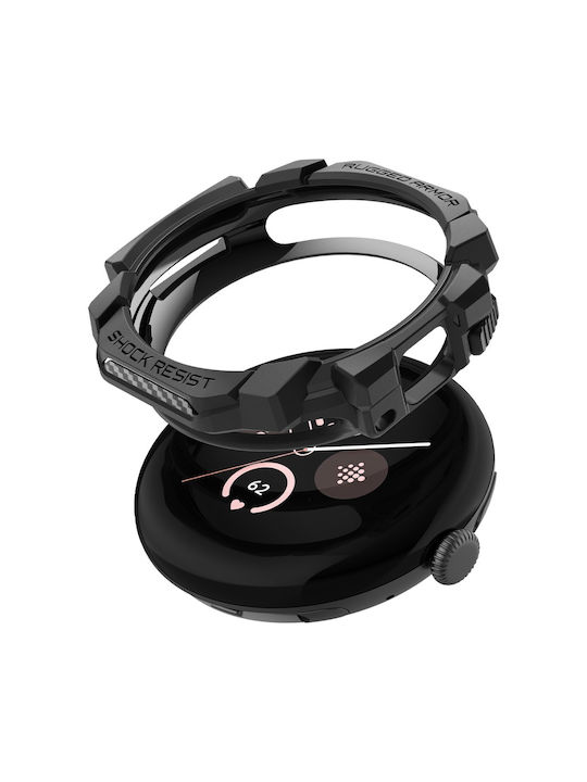 Spigen Rugged Armor Θήκη Σιλικόνης σε Μαύρο χρώμα για Google Pixel Watch 3 (41mm) / 2 / 1