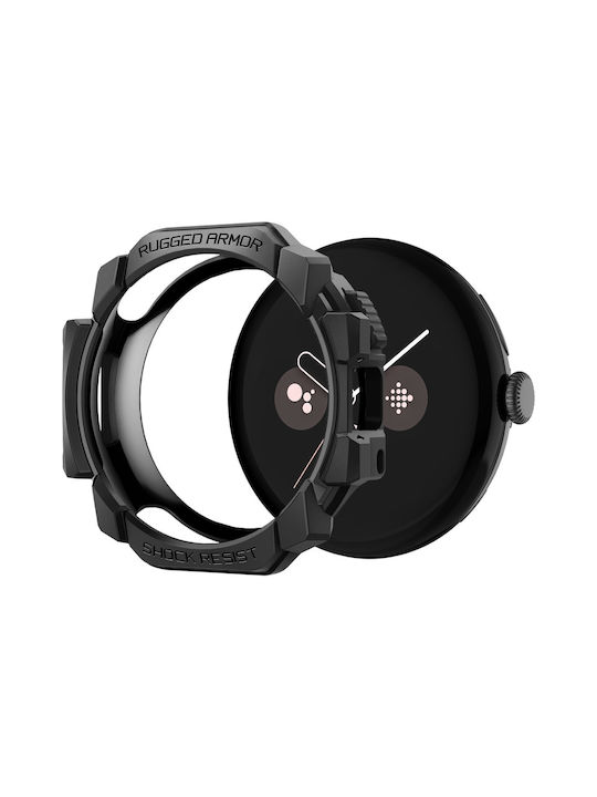 Spigen Rugged Armor Θήκη Σιλικόνης σε Μαύρο χρώμα για Google Pixel Watch 3 (41mm) / 2 / 1