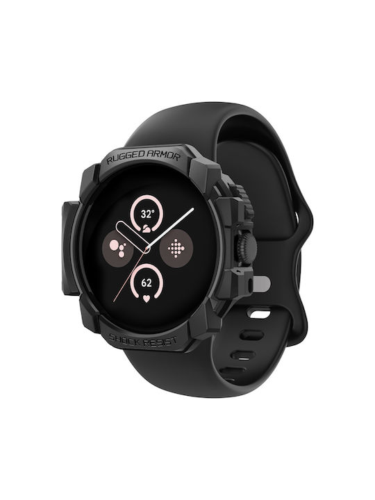 Spigen Rugged Armor Θήκη Σιλικόνης σε Μαύρο χρώμα για Google Pixel Watch 3 (41mm) / 2 / 1