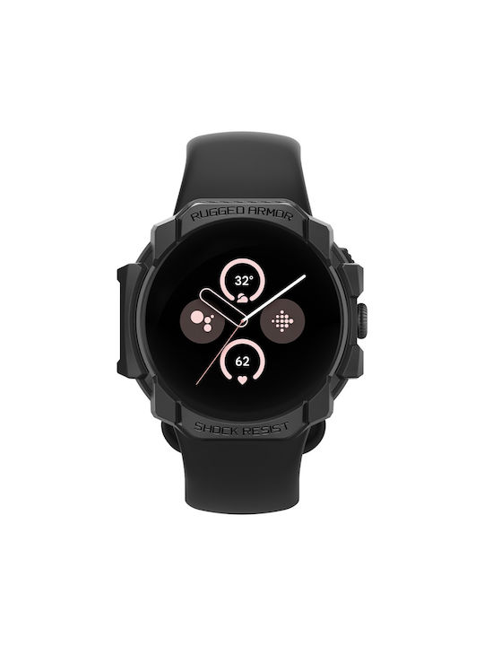 Spigen Rugged Armor Θήκη Σιλικόνης σε Μαύρο χρώμα για Google Pixel Watch 3 (41mm) / 2 / 1