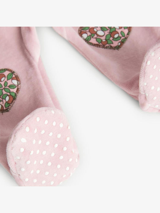 Boboli Baby Bodysuit Long-Sleeved Velvet Pink