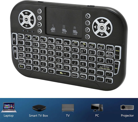 Mini 525 Fără fir Tastatură cu touchpad Engleză US