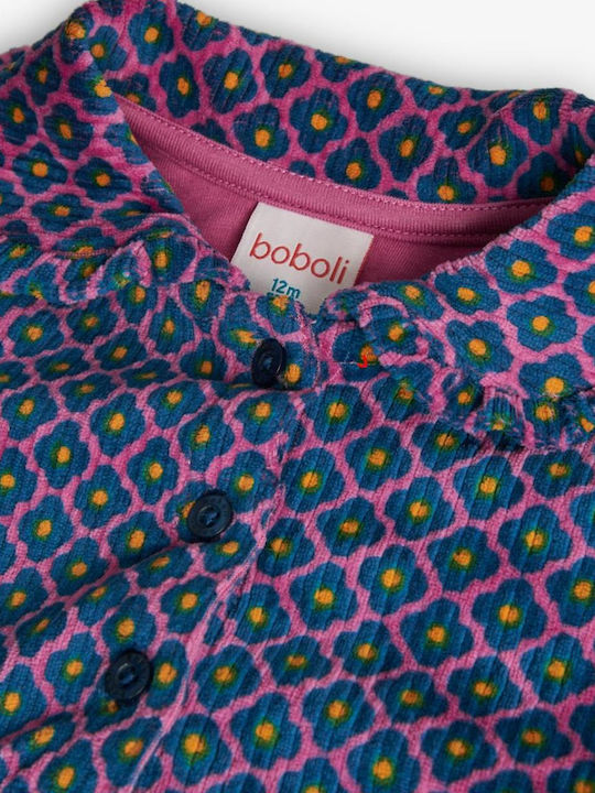 Boboli Kids Dress Velvet Multicolor