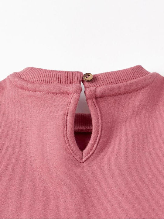 Zippy Sweatshirt Kids Dress Pink