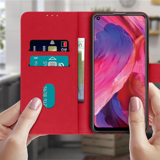 Калъф за гръб Oppo A54 5g A74 5g с пълна функционалност, червен