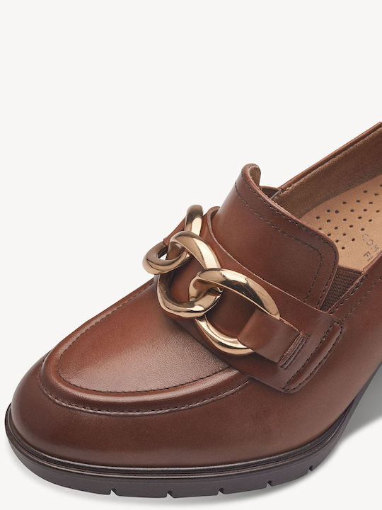 Leather Tabac Brown Medium Heels