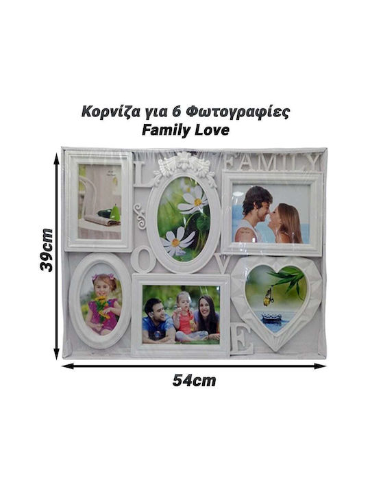 Family Love Wall-mounted Multi Picture Frame 6 Photos Polyresin