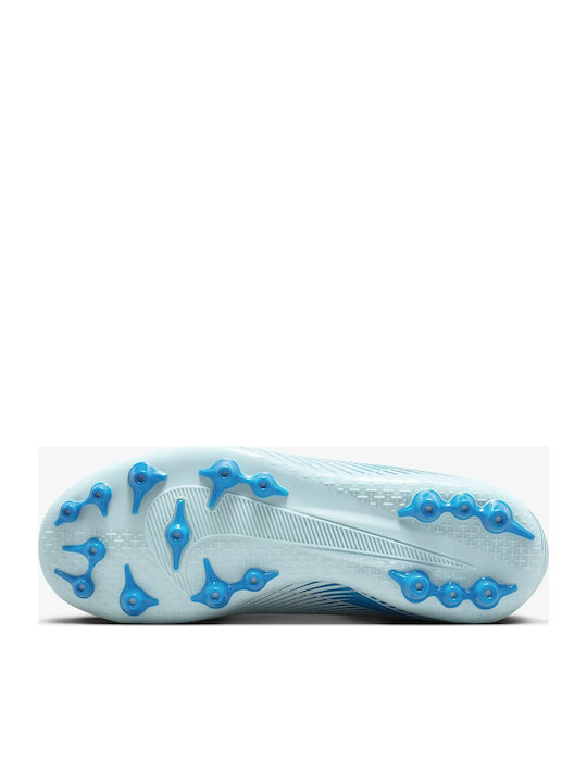 Jr Mercurial Superfly 10 Academy Ag Kids Molded Soccer Shoes with Sock without Laces Glacier Blue / Blue Orbit