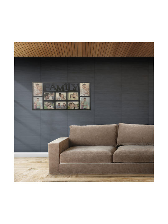 TnS Multi Wall-Mounted Plastic Picture Frame 10 Photos With Black Frame