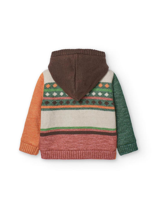 Boboli Cardigan pentru copii Tricotat cu glugă Multicolor