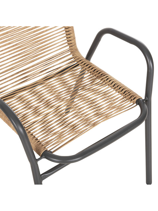 Gartenstühle Rattan Avril Grau Natur 54.5x56x78cm