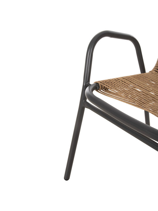 Gartenstühle Rattan Avril Grau Natur 54.5x56x78cm