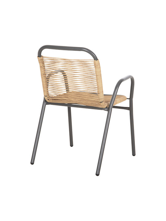 Gartenstühle Rattan Avril Grau Natur 54.5x56x78cm