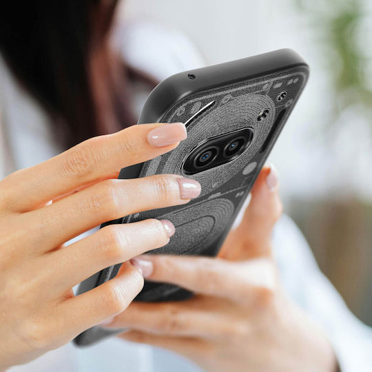 Avizar Case Nothing Phone 2a Textured Leatherette Back Black