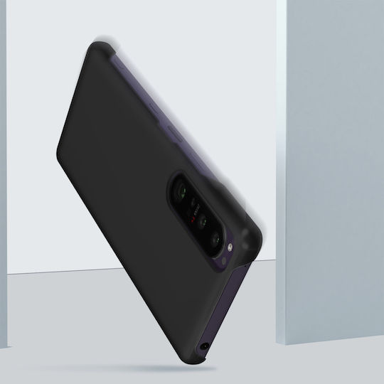 Hülle Sony Xperia 1 III Hartgummi-Finish Kratzfest Schwarz