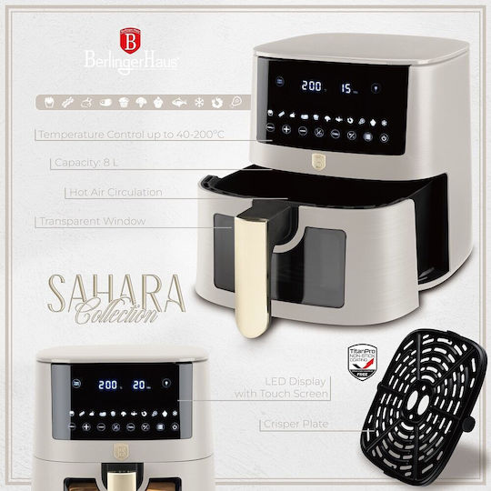 Berlinger Haus Air Fryer 8lt Μπεζ BH-9607