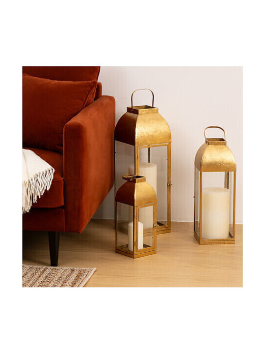 Laterne Set Gold 21.3x20.6x62.4cm 3Stück