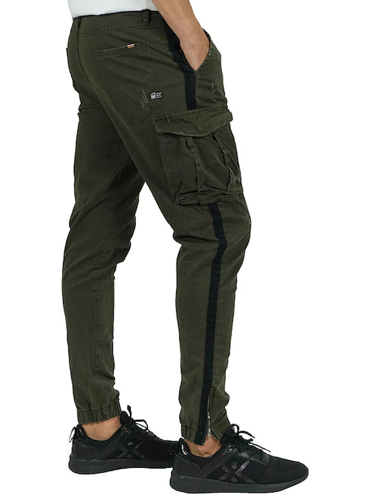 Cover Trousers Cargo Elastic in Slim Fit Khaki