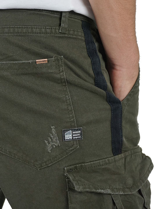 Cover Trousers Cargo Elastic in Slim Fit Khaki