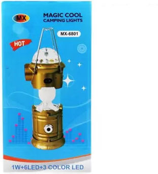 Wireless Bluetooth Speaker With Light Show Function Led Mx-6801 Gold