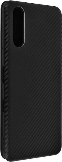 Folio Case Sony Xperia 10 Iii Card-holder & Stand Carbon Effect Black