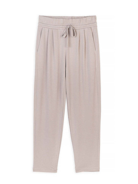 Philosophy Wear Women's High-waisted Fabric Trousers Beige