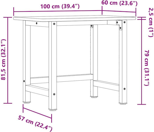 vidaXL Пейка 60x81.5x100см 3309660
