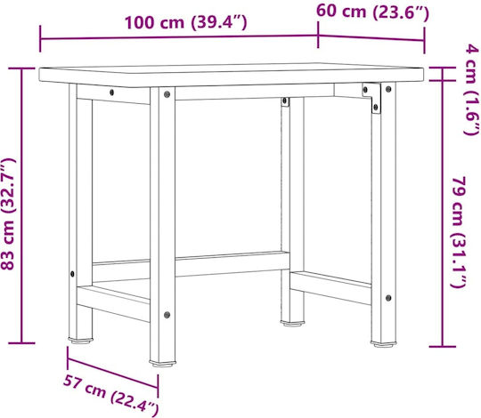 vidaXL Пейка 60x83x100см 3309661