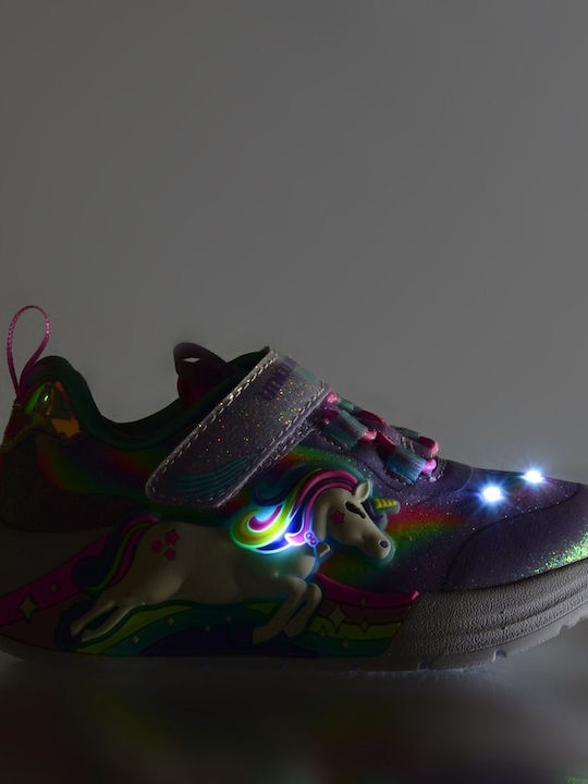 GORE Παιδικά Sneakers με Σκρατς & Φωτάκια Μωβ