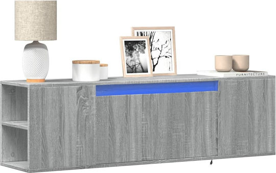 TV Stand with LED Lighting Gray Sonoma M135xD31xH39.5cm