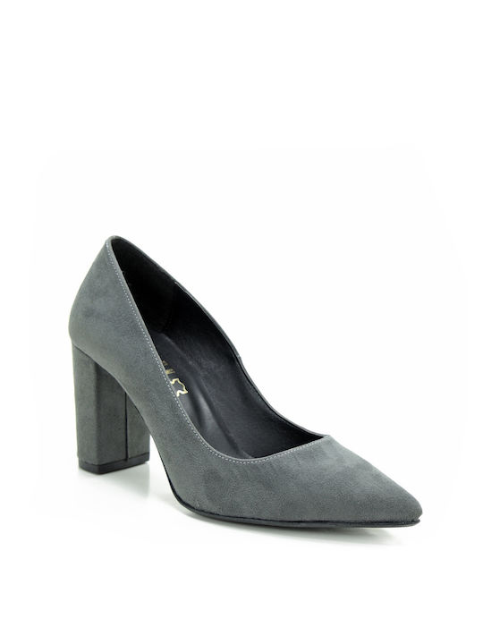 Ellen Suede Pointed Toe Gray Heels