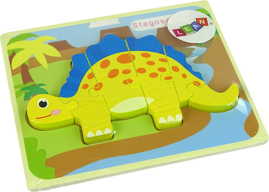 Ξύλινο Παιδικό Puzzle Stegosaurus για 3+ Ετών 6pcs Lean Toys