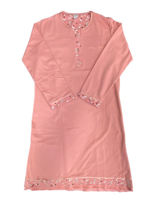 Lanotte Winter Damen Nachthemd Rosa