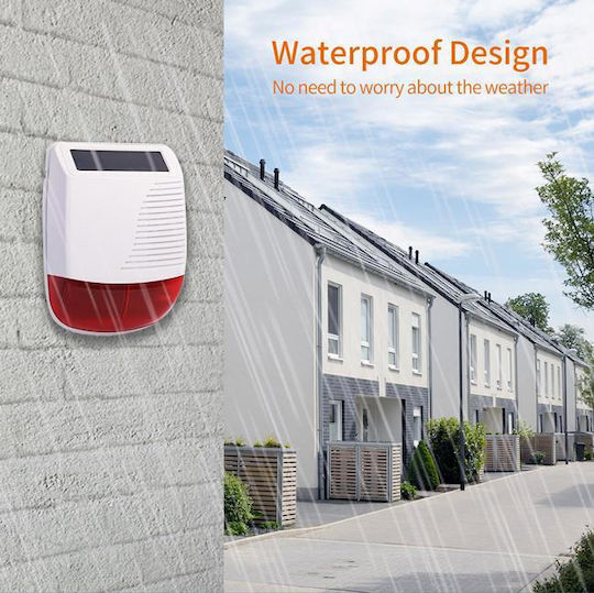 Powertech Wireless RF Alarm Siren Battery Outdoor 120dB with Red Light 19x26.5cm
